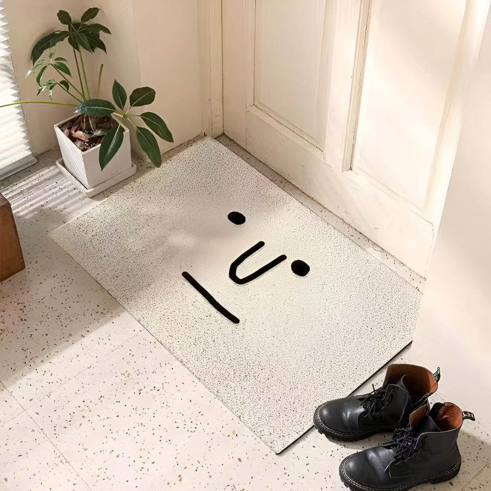 Halkfri PVC Dörrmatta med Smiley-ansikte Entrématta