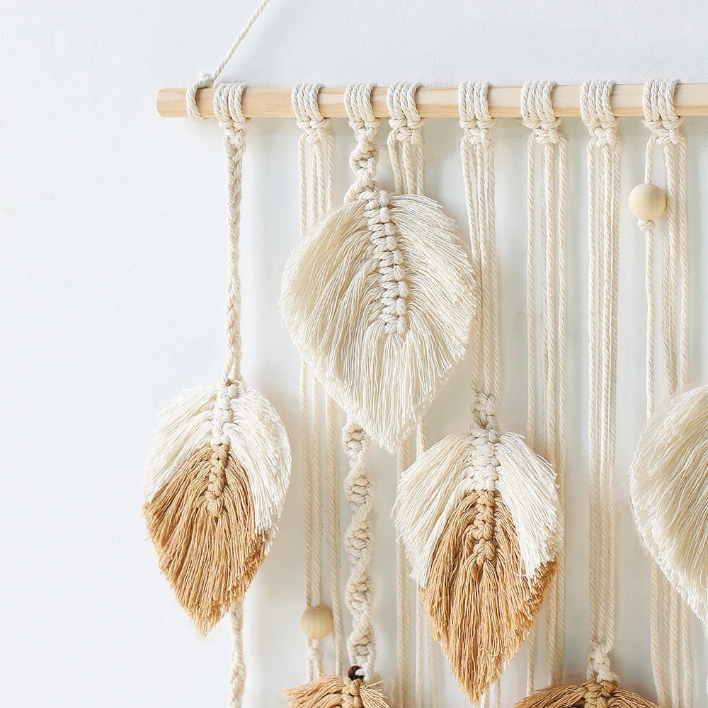 Macramé väggdekoration Boho estetisk inredning