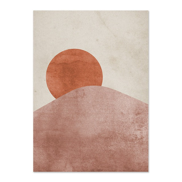 Canvastavla Boho Sol- och Månmönster