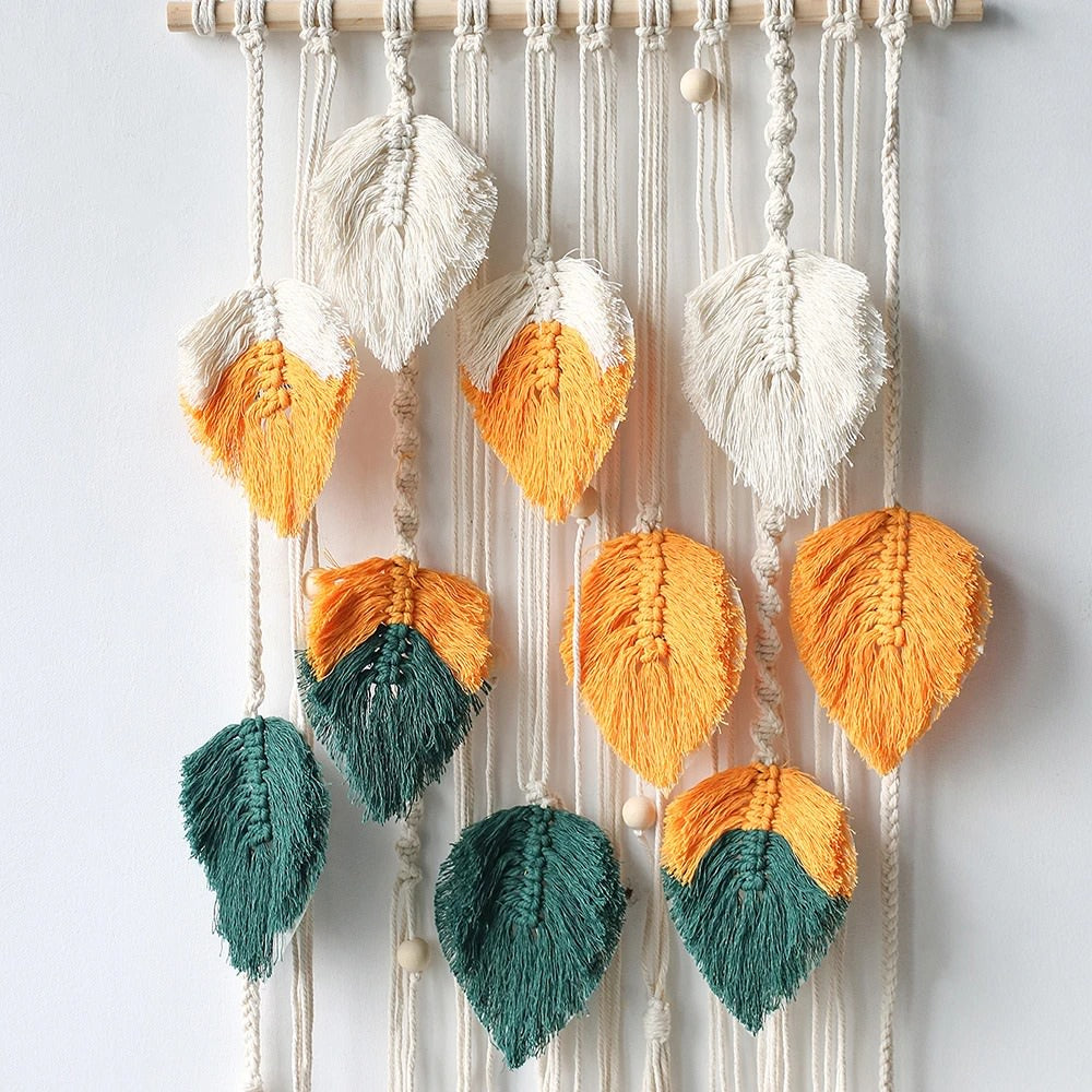 Macramé väggdekoration Boho estetisk inredning