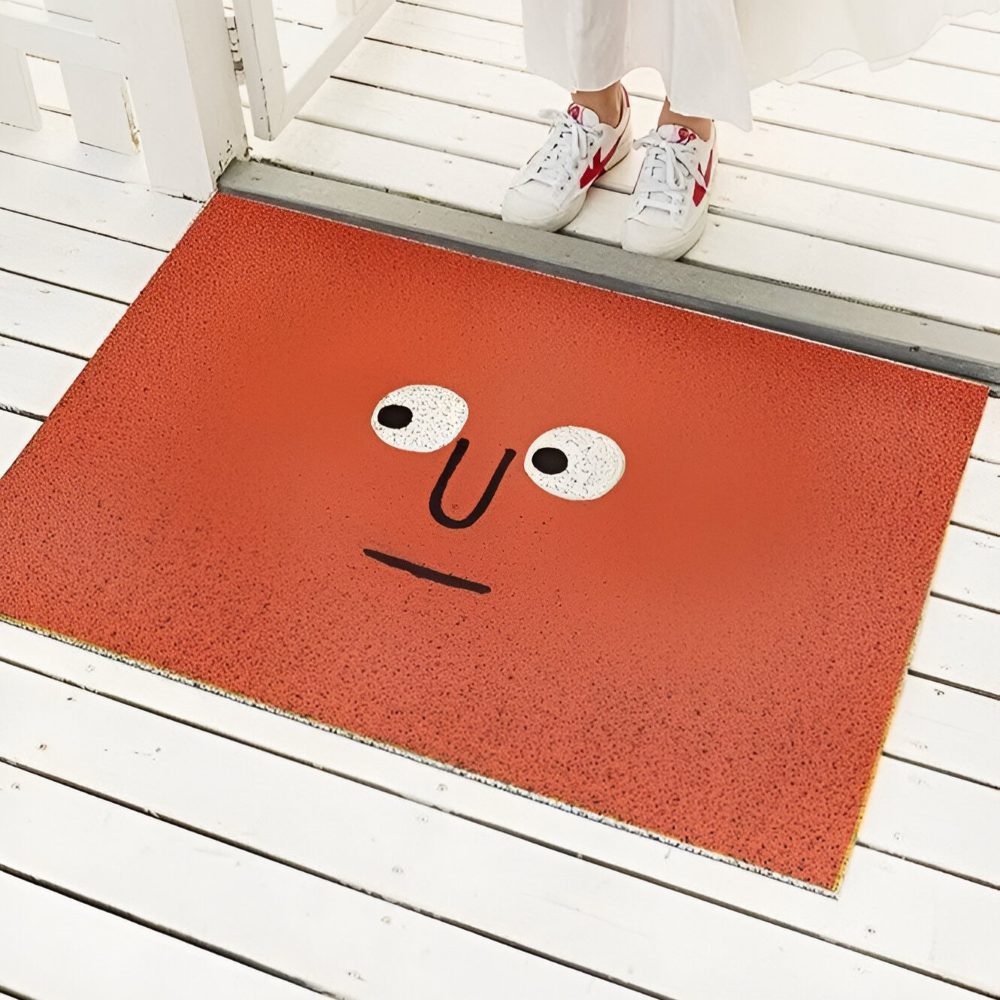 Halkfri PVC Dörrmatta med Smiley-ansikte Entrématta