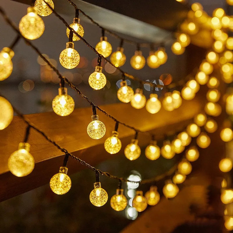 Solcell LED-ljusslinga utomhus 20 lampor 5 meter