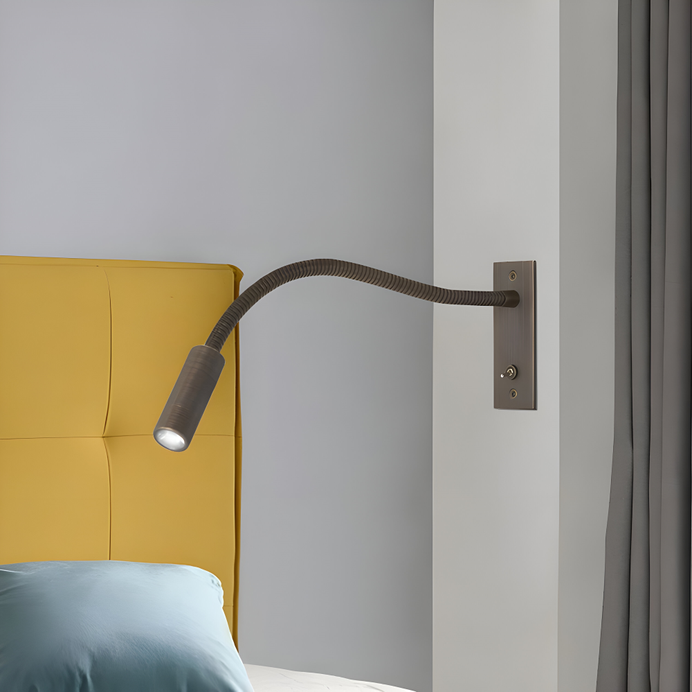 Justerbar Vägglampa med Böjd Arm och Flexibel Hals