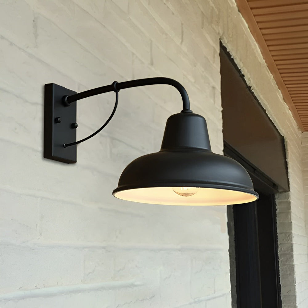 Aisle Järnlampa - Antik Vintage Ladugårdslampa - Svart Industriell Vägglampa
