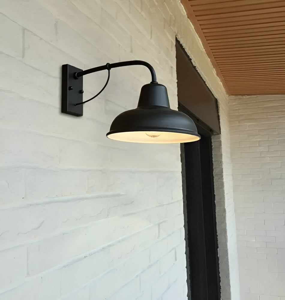 Aisle Järnlampa - Antik Vintage Ladugårdslampa - Svart Industriell Vägglampa