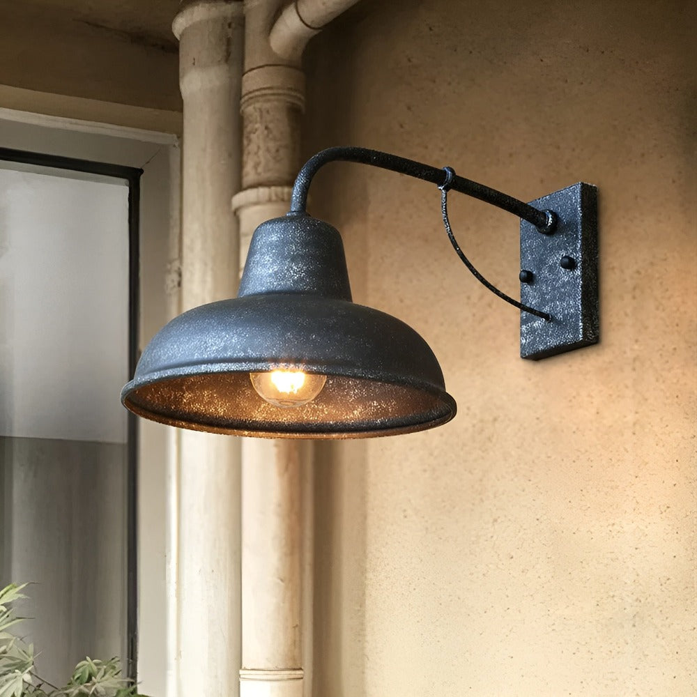 Aisle Järnlampa - Antik Vintage Ladugårdslampa - Svart Industriell Vägglampa