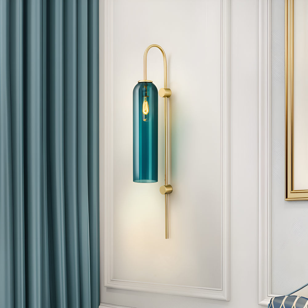 Archy Vägglampa - Blå & Vit Glasrör Vägglampa - Nordisk Vägglampdesign - Dekor Vägglampor LED