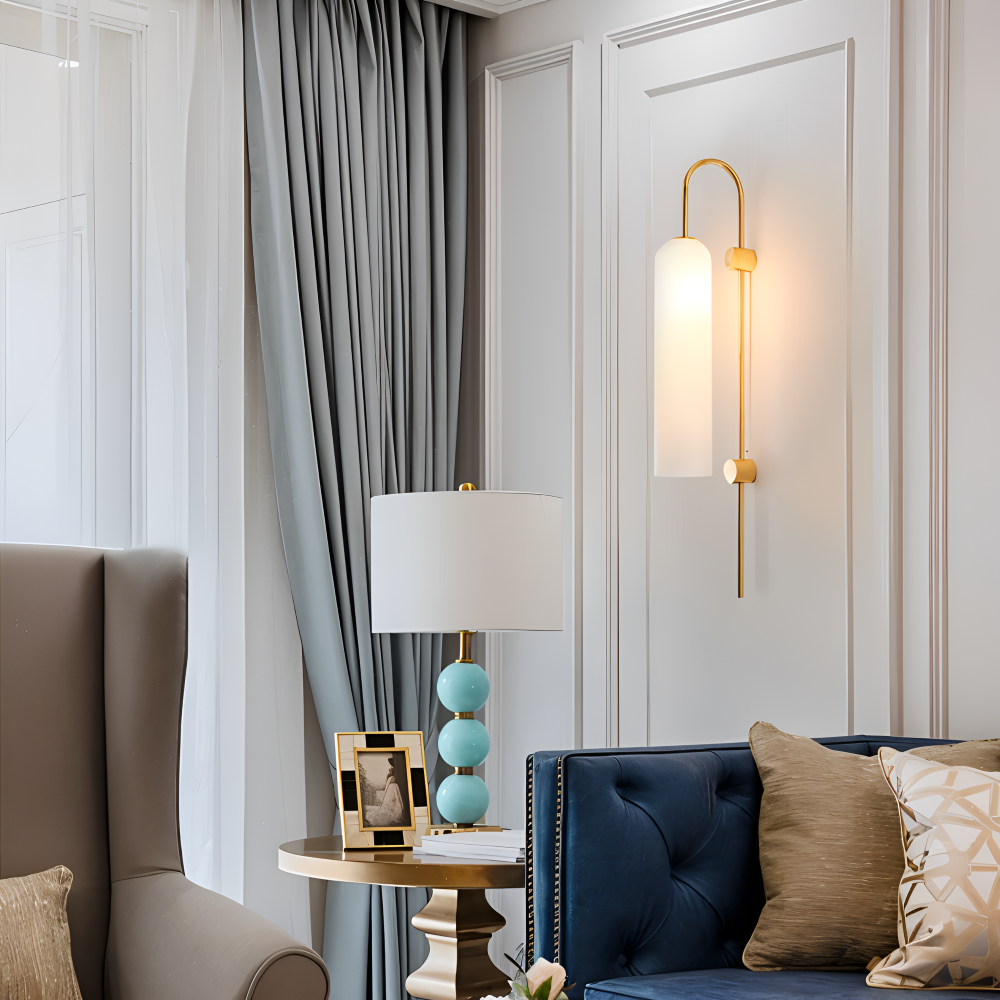 Archy Vägglampa - Blå & Vit Glasrör Vägglampa - Nordisk Vägglampdesign - Dekor Vägglampor LED