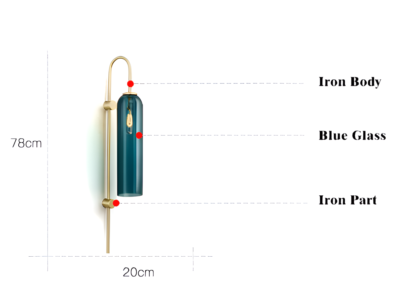 Archy Vägglampa - Blå & Vit Glasrör Vägglampa - Nordisk Vägglampdesign - Dekor Vägglampor LED