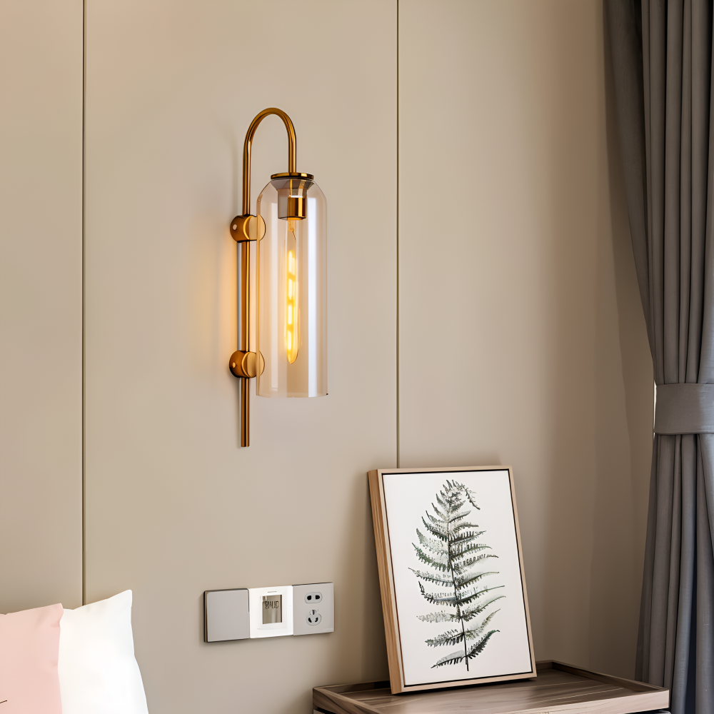 Archy Vägglampa - Blå & Vit Glasrör Vägglampa - Nordisk Vägglampdesign - Dekor Vägglampor LED