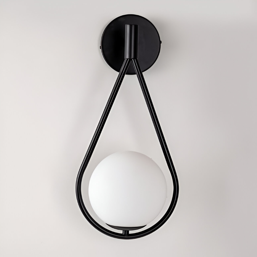 ArtLoop Vägglampa - Droppformad Frostad Glas Vägglampa - Sphere Vägglampa Design - Konstnärliga Vägglampor LED