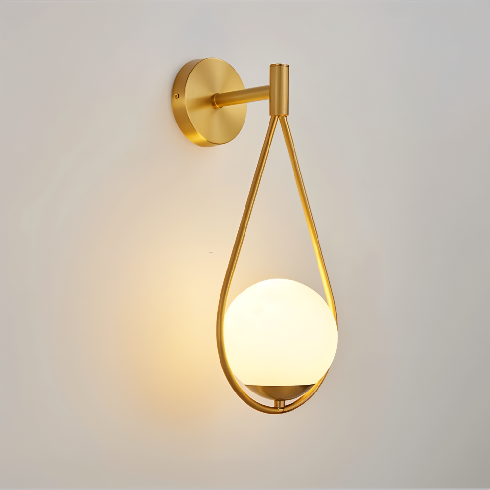 ArtLoop Vägglampa - Droppformad Frostad Glas Vägglampa - Sphere Vägglampa Design - Konstnärliga Vägglampor LED
