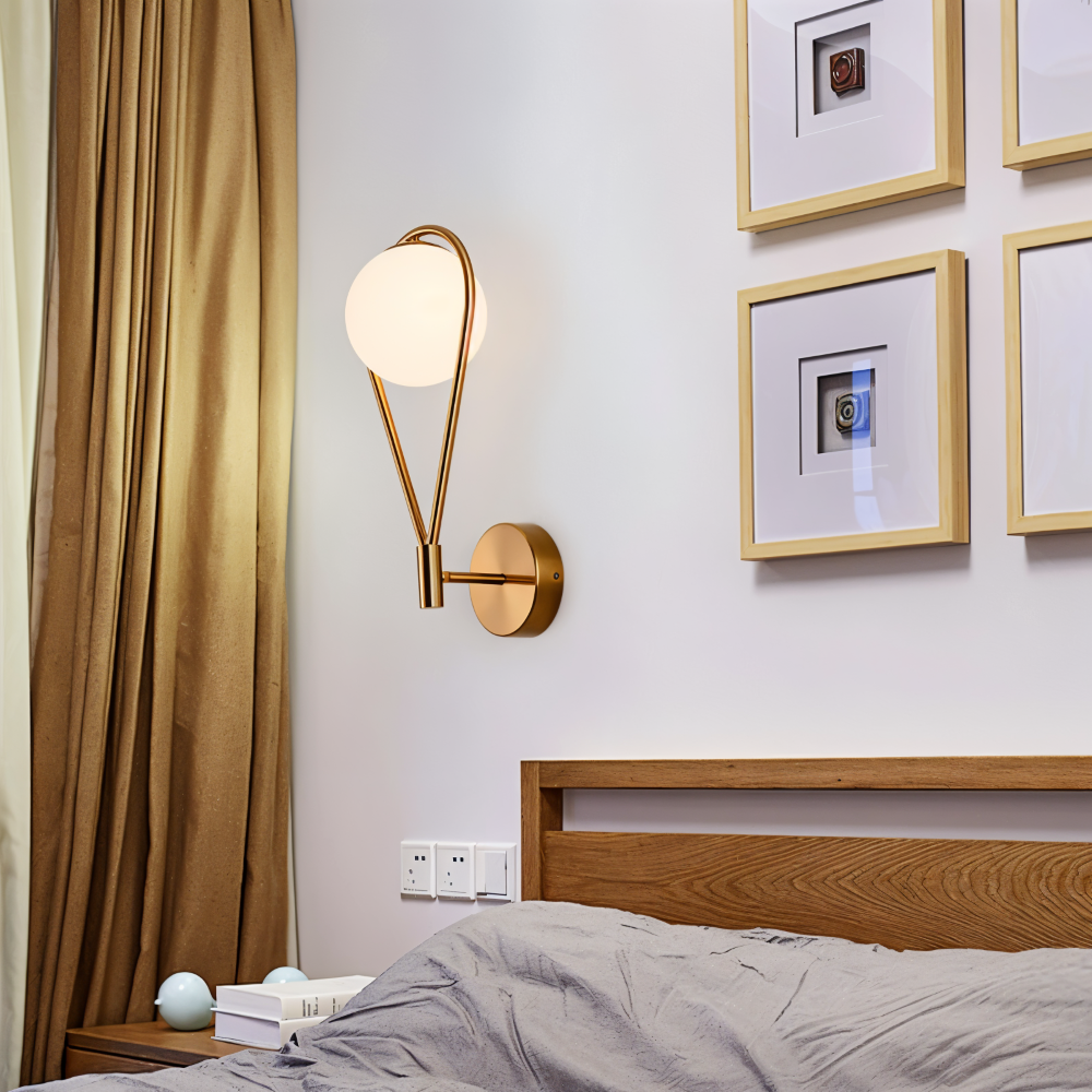 ArtLoop Vägglampa - Droppformad Frostad Glas Vägglampa - Sphere Vägglampa Design - Konstnärliga Vägglampor LED