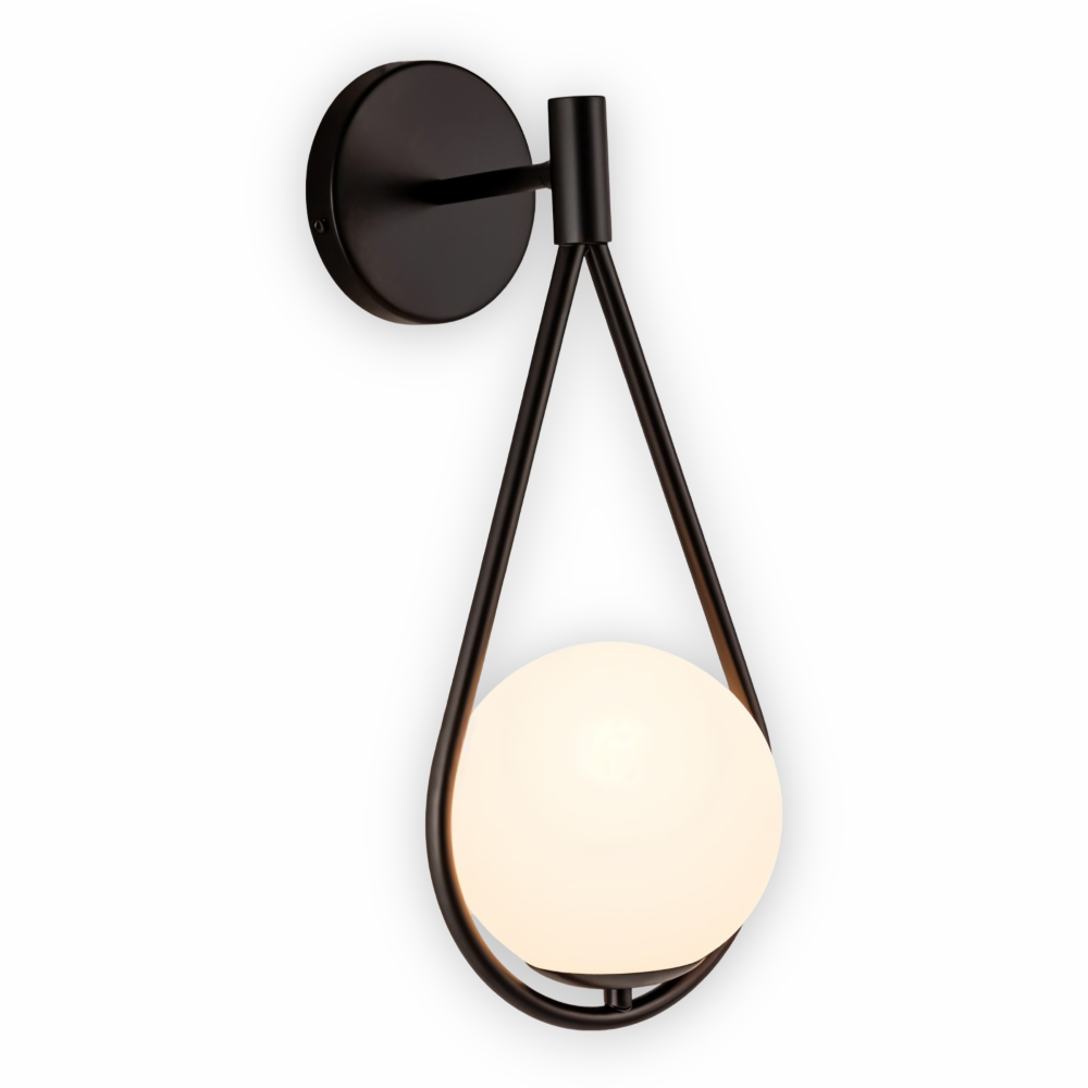 ArtLoop Vägglampa - Droppformad Frostad Glas Vägglampa - Sphere Vägglampa Design - Konstnärliga Vägglampor LED