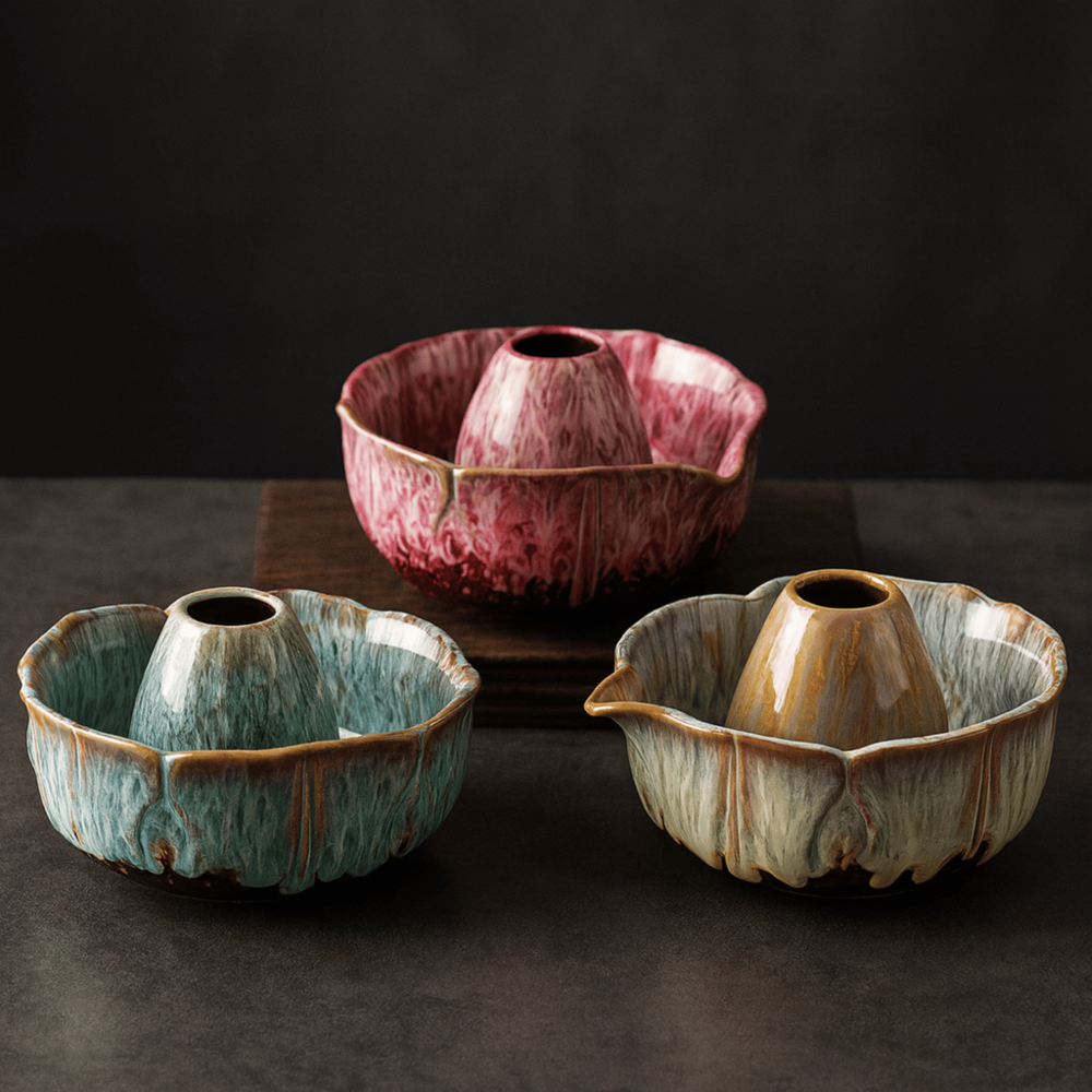 Artisan Matcha Set 8-delar – Handgjord Keramikskål (550ml), Bambusvisp & Sikt – Japanskt Teceremonigåvoset
