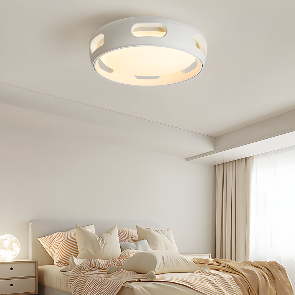 Konstnärlig Rund Bladeless Akryl LED Takfläkt Belysningsanordning - Nordic Style Taklampa, Semi-Flush Mount Design