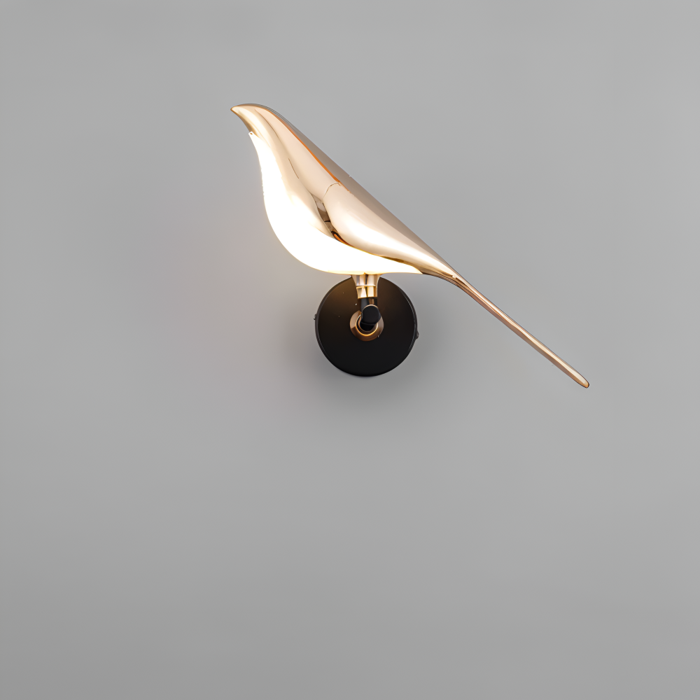 Aves Glow - Guld Fågel Roterande Vägglampa - Dekorativ Vägglampa LED