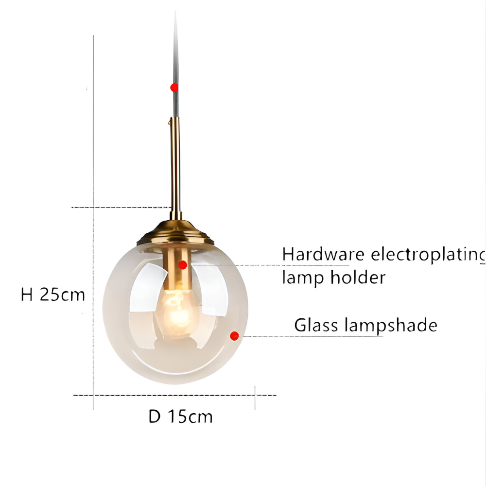 BalLoft Pendellampa - Nordisk LED Glas Hänglampa - Dekorativ Belysning