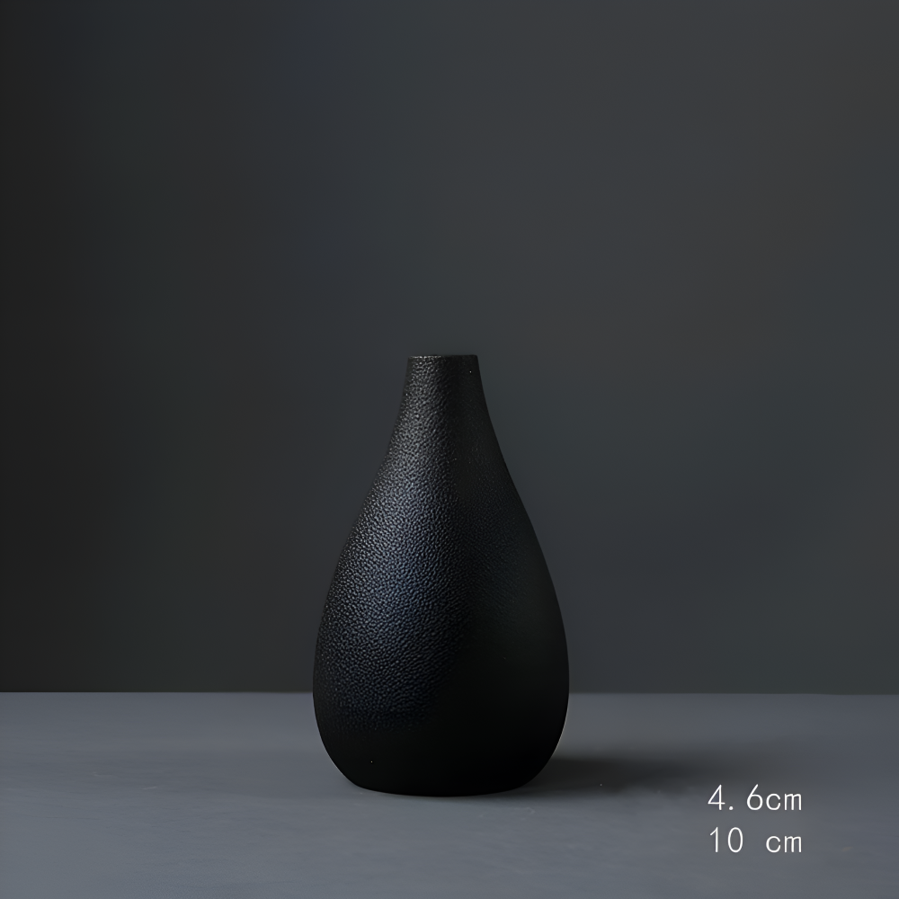BlackCraft Vas - Estetiskt Texturerade Keramikvaser för Blommor