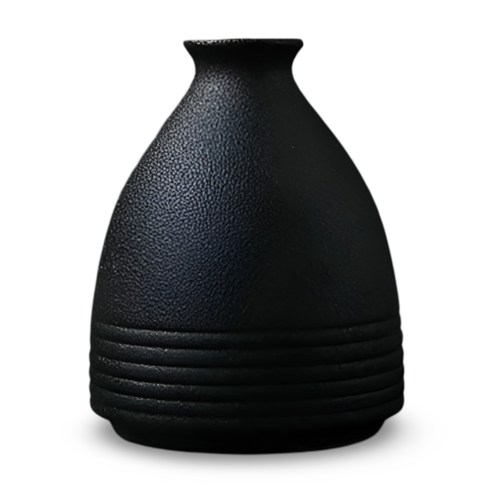 BlackCraft Vas - Estetiskt Texturerade Keramikvaser för Blommor