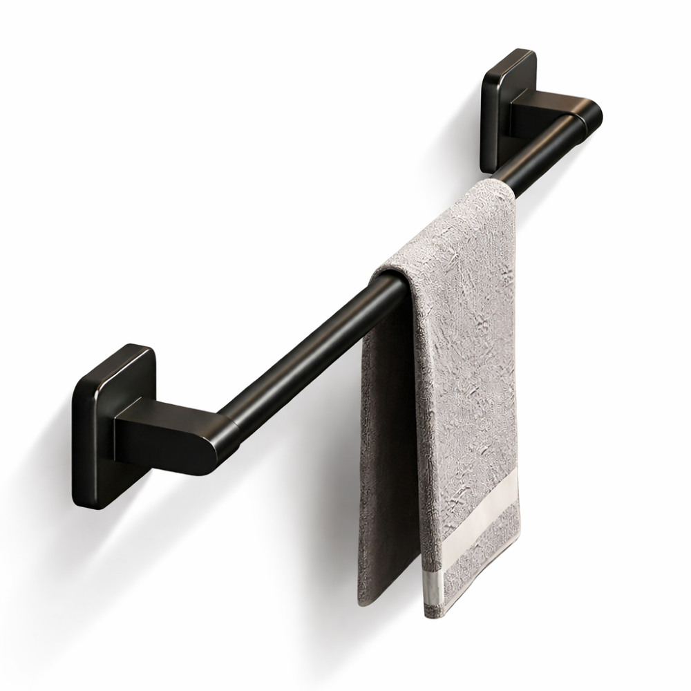 Svart Handdukshållare - Självhäftande Aluminium Handdukstång - 30/40/50cm