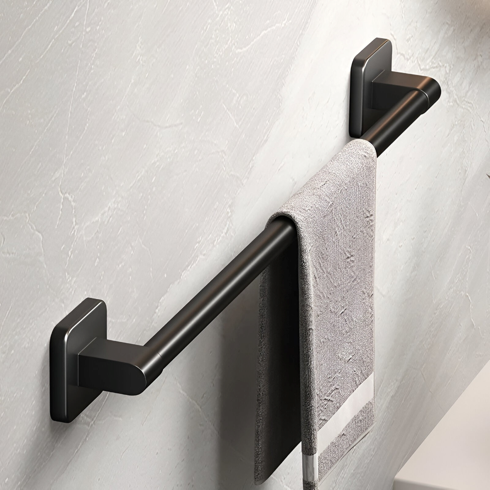 Svart Handdukshållare - Självhäftande Aluminium Handdukstång - 30/40/50cm