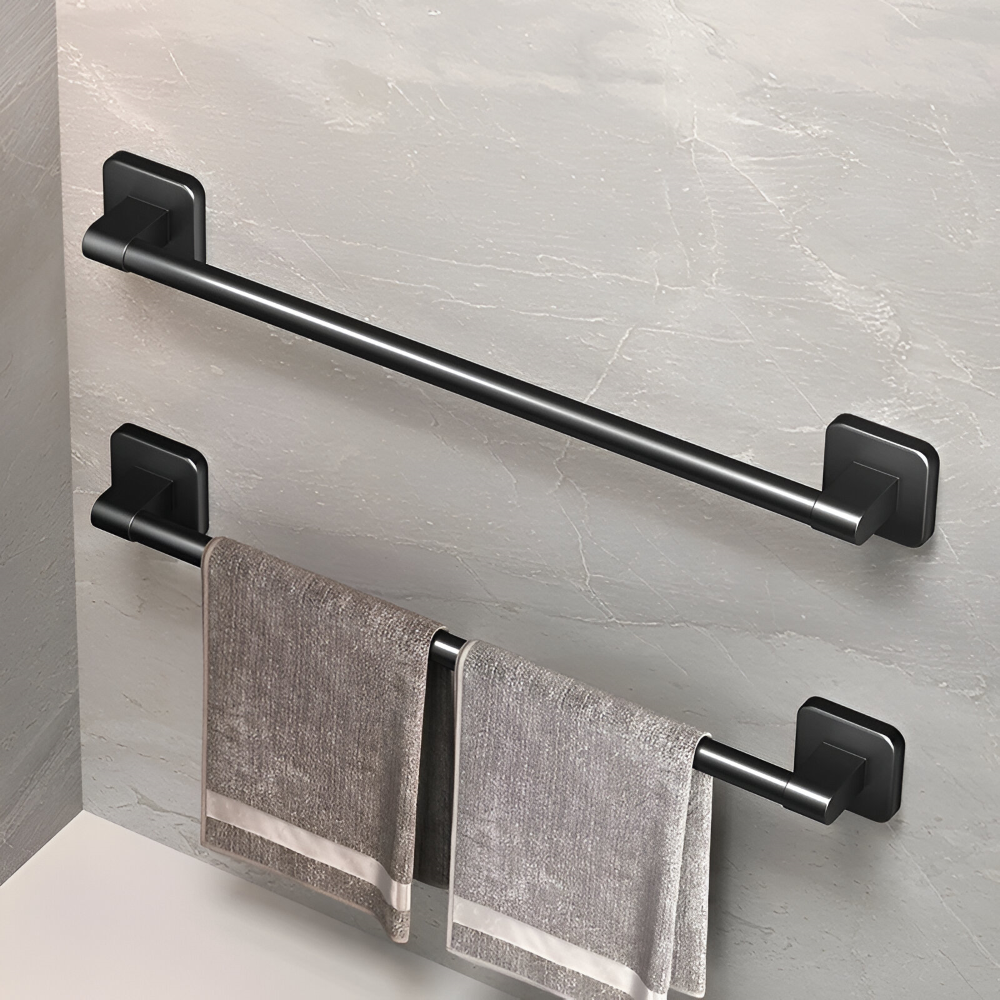 Svart Handdukshållare - Självhäftande Aluminium Handdukstång - 30/40/50cm