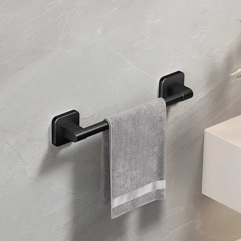 Svart Handdukshållare - Självhäftande Aluminium Handdukstång - 30/40/50cm