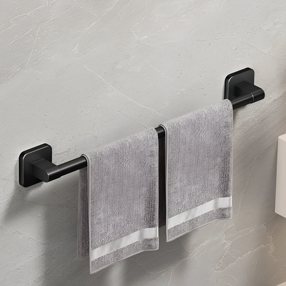 Svart Handdukshållare - Självhäftande Aluminium Handdukstång - 30/40/50cm