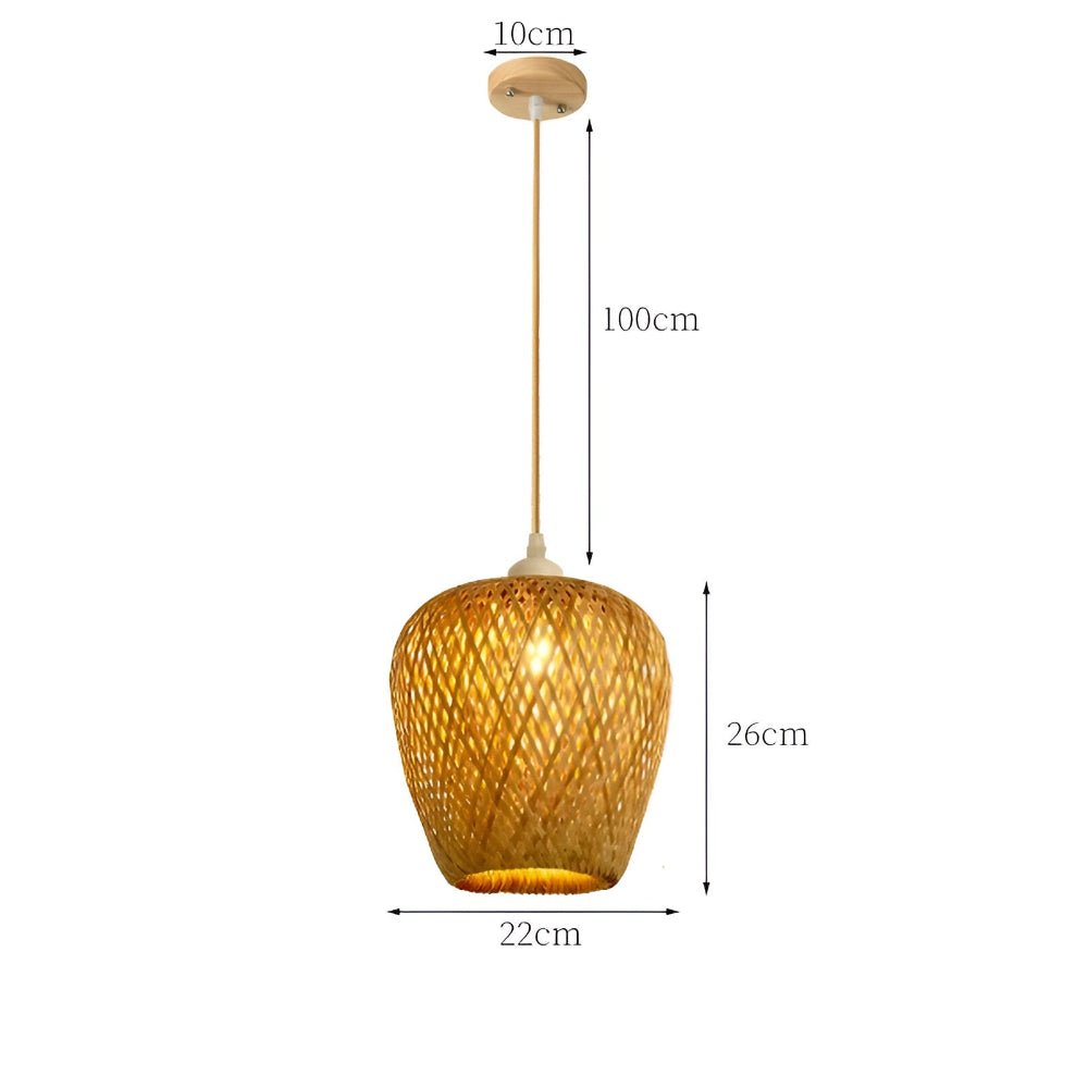 Bohemsk Rattan Hänglampa - Stilig och Miljövänlig Pendellampa för Heminredning