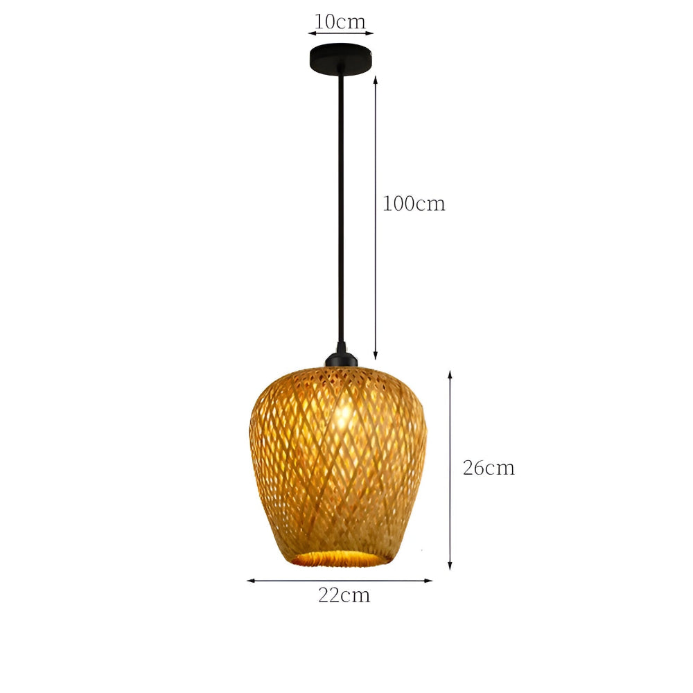 Bohemsk Rattan Hänglampa - Stilig och Miljövänlig Pendellampa för Heminredning