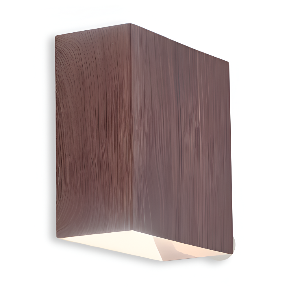 Boxy Vägglampa - Rektangulär Up & Down Belysning Vägglampa i Trä - LED Vägglampa för Sovrum