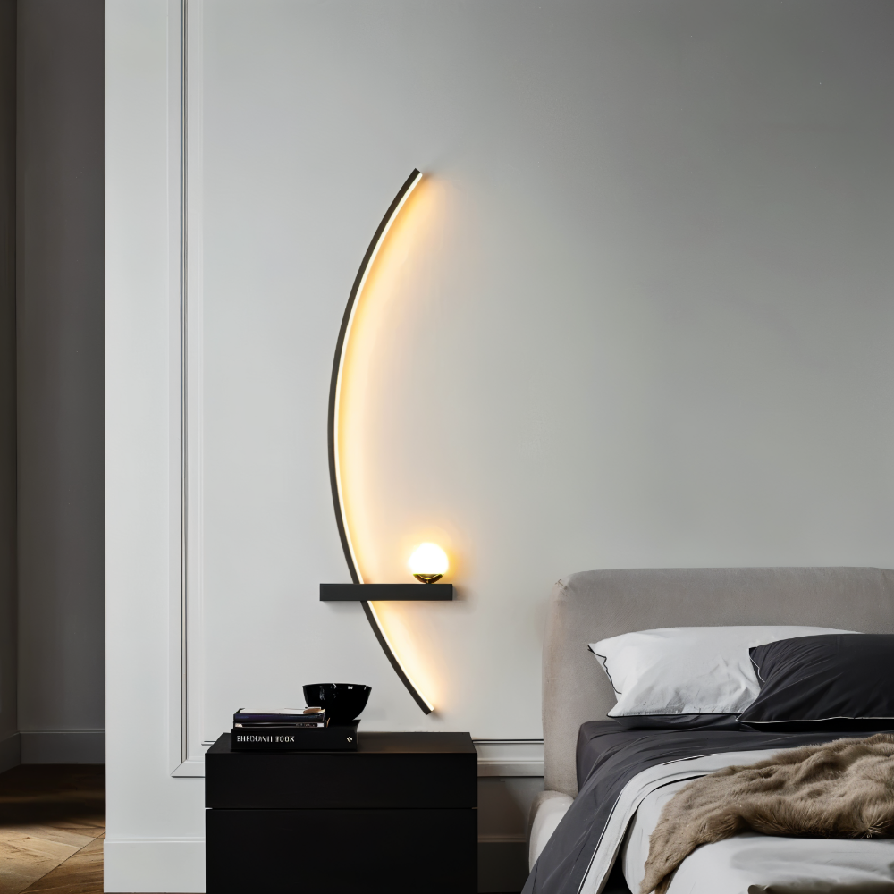 BrightArc Vägglampa - Böjd Vägglampa LED - Arc Line Nattduksbord Vägglampa