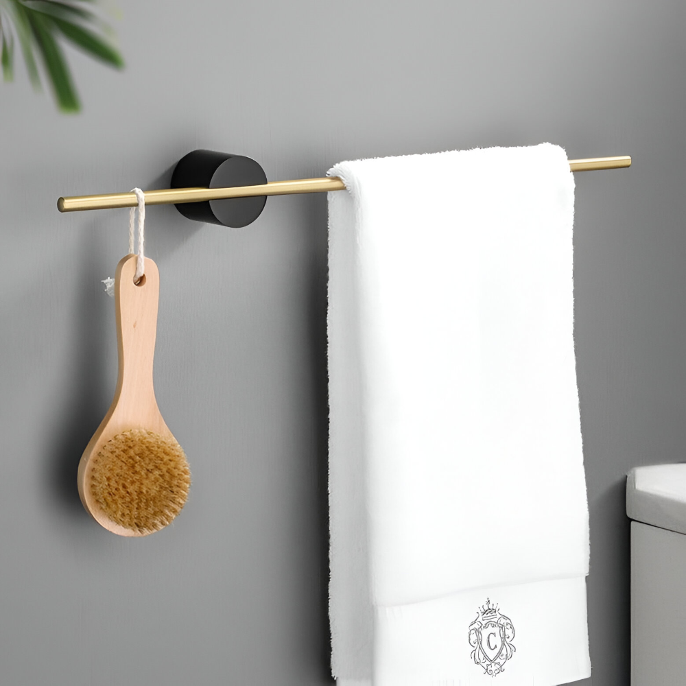 Handdukshållare i Borstad Aluminium – Rostfri Handdukstång (40cm / 50cm) - Stilren Väggmontering