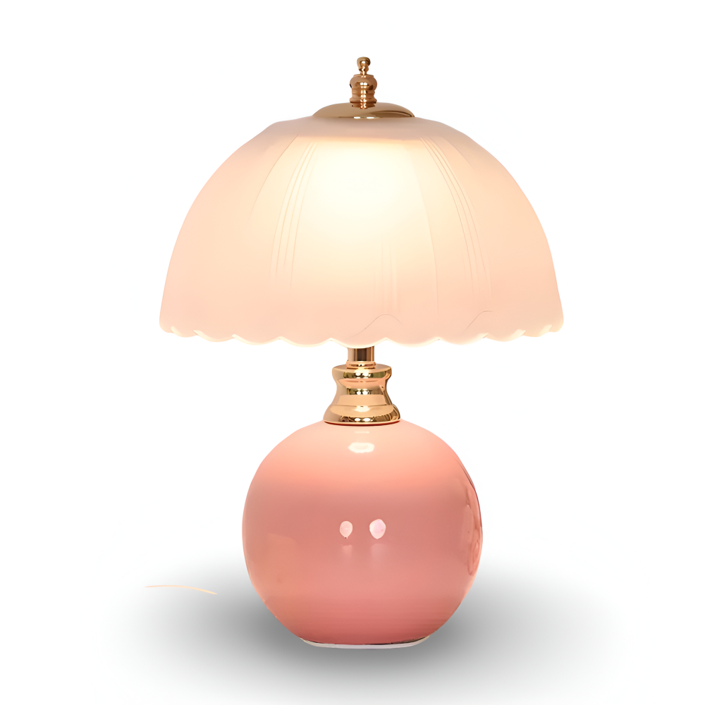 Keramisk Kuppel Bordslampa - Stilren Nattduksbordslampa för Moderna Sovrum