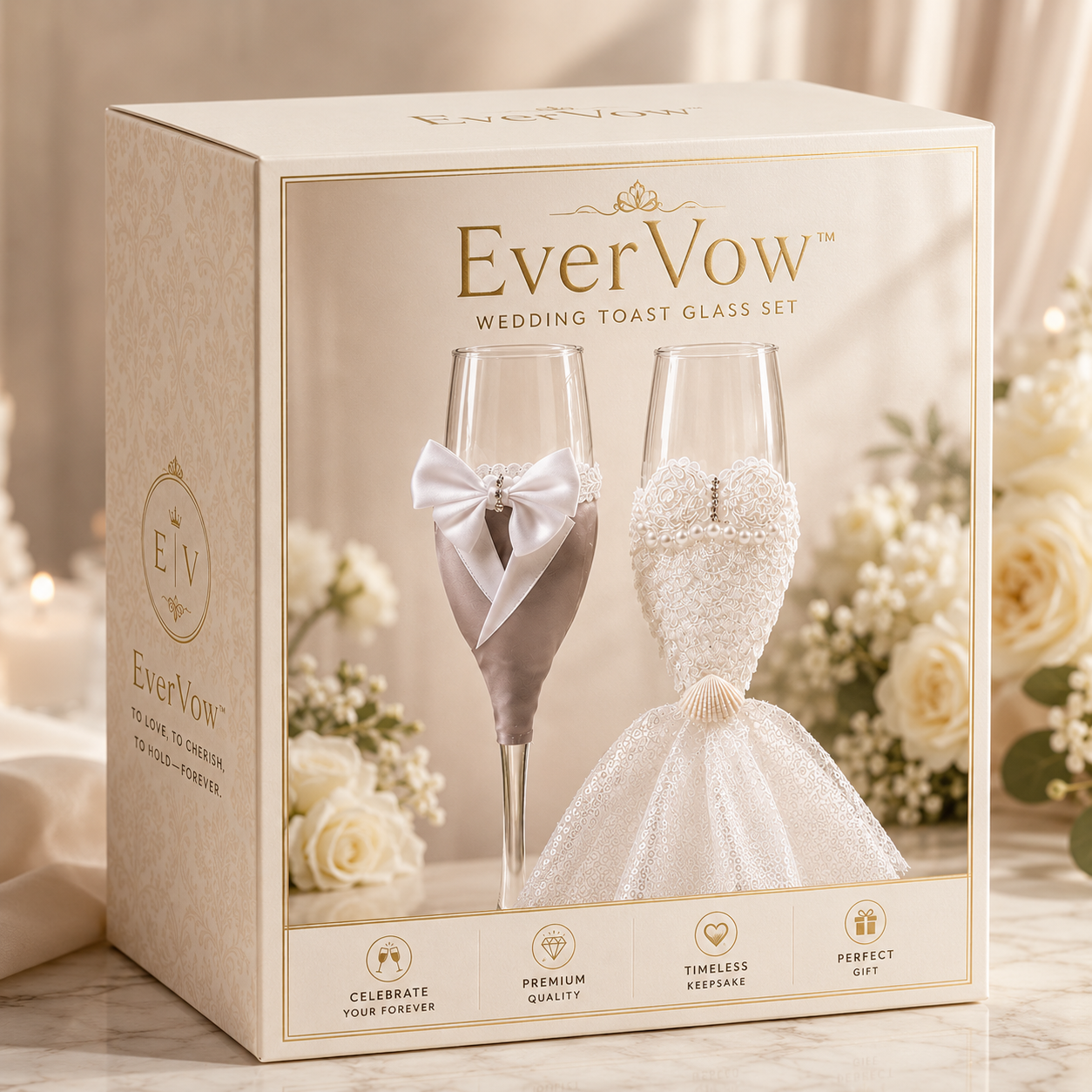 Champagneglas i 2-pack för bröllop och festlig toast