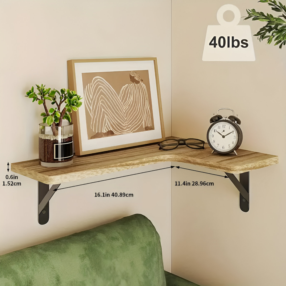 Chic Corner Trähylla - 3/5 Delars Set Multifunktionell Rustik Dekoration för Alla Rum