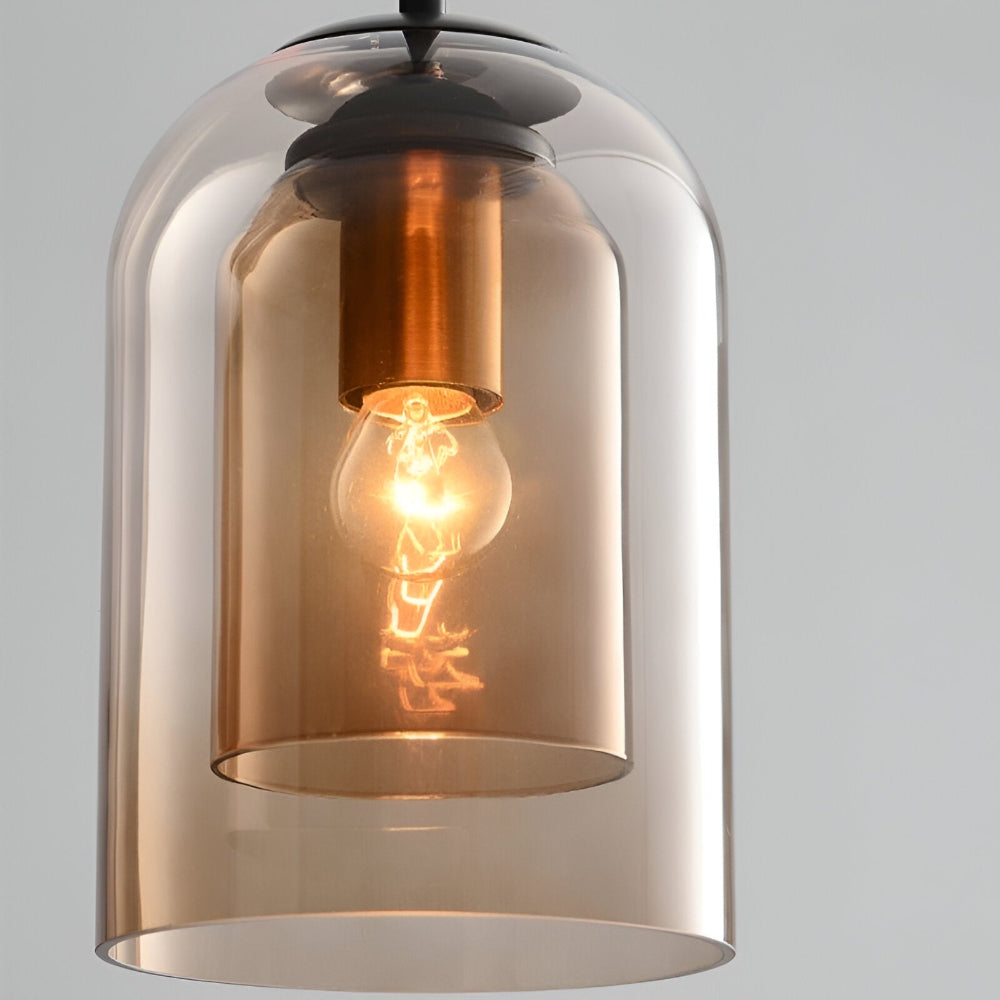 Snygg Dubbelglas Pendellampa - Hänglampa för Samtida Inredning
