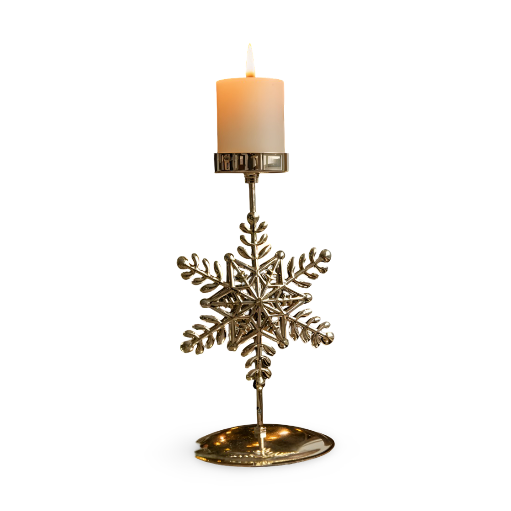 Cierge Ställ - Vintage Guld Metallic Julmotiv Ljuslykta