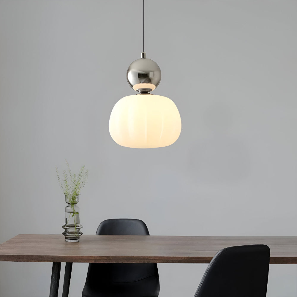 Klassisk Art Deco Pendellampa - Stilfull Crèmefärgad Hänglampa