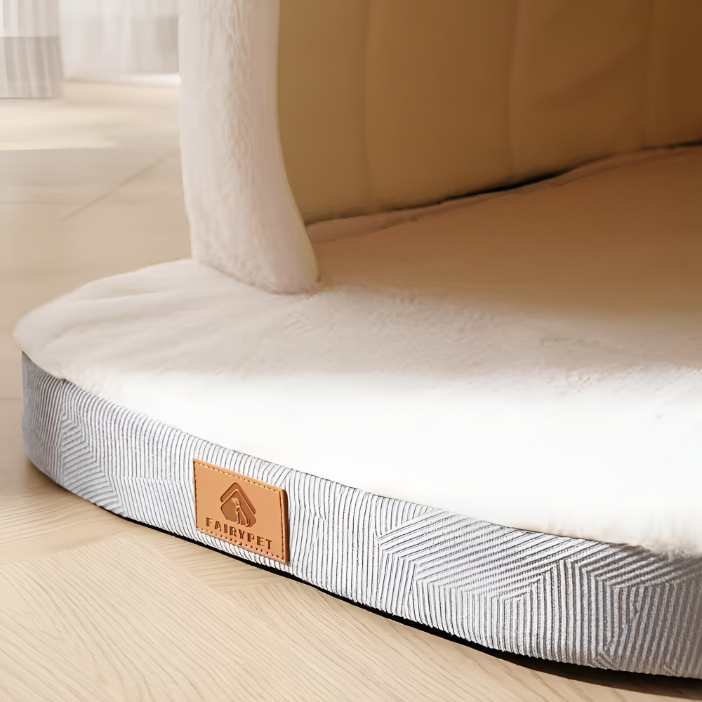2-i-1 Hundbädd & Hundgrotta i Plysch – Ortopedisk, Antistress, Tvättbar