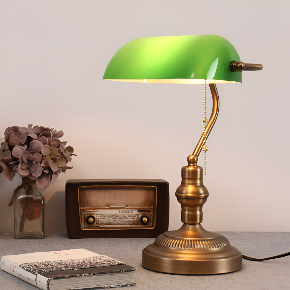 Klassisk Grön Skrivbordslampa - Tidlös Vintage-Stil Belysning