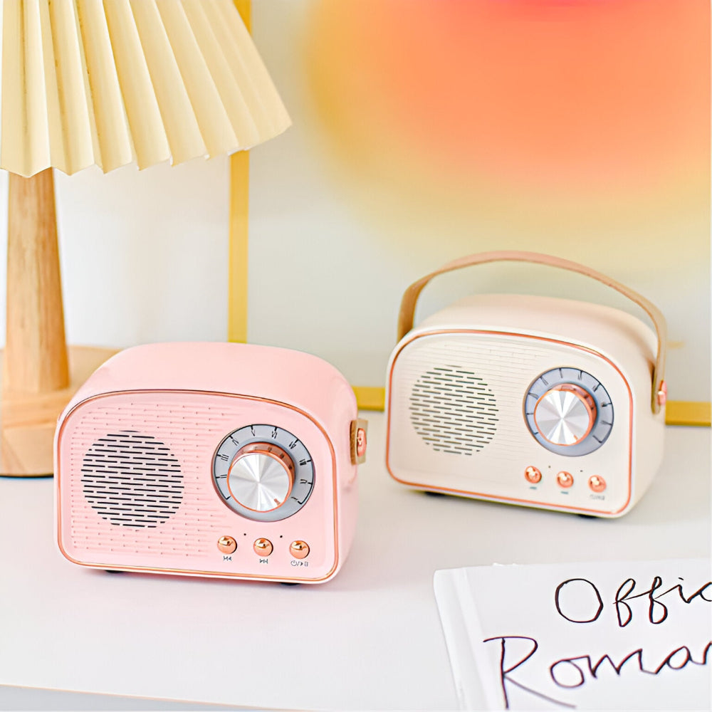 Klassisk Retro Bluetooth Högtalare - Stilig Trådlös Ljudsystem med Vintage Radio Estetik