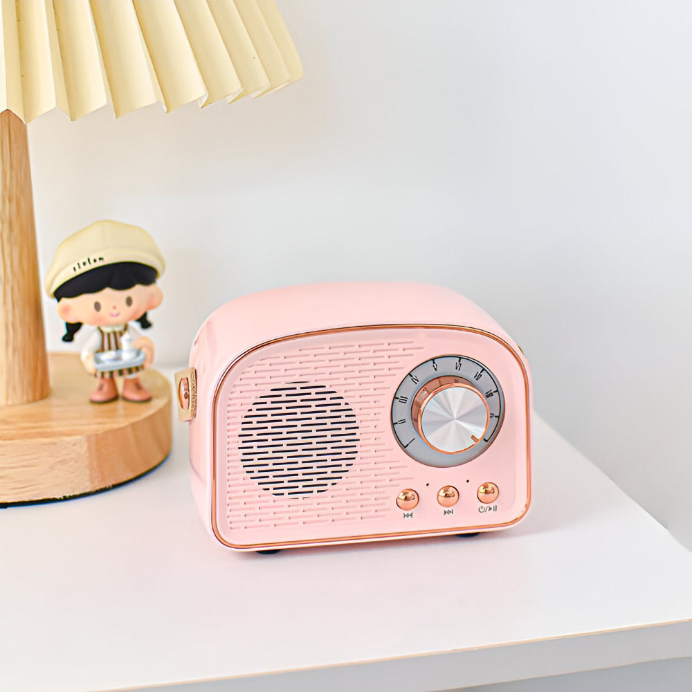 Klassisk Retro Bluetooth Högtalare - Stilig Trådlös Ljudsystem med Vintage Radio Estetik