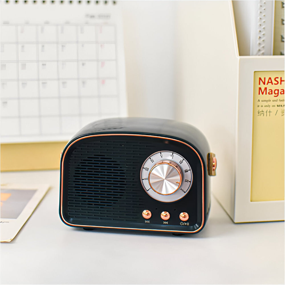 Klassisk Retro Bluetooth Högtalare - Stilig Trådlös Ljudsystem med Vintage Radio Estetik