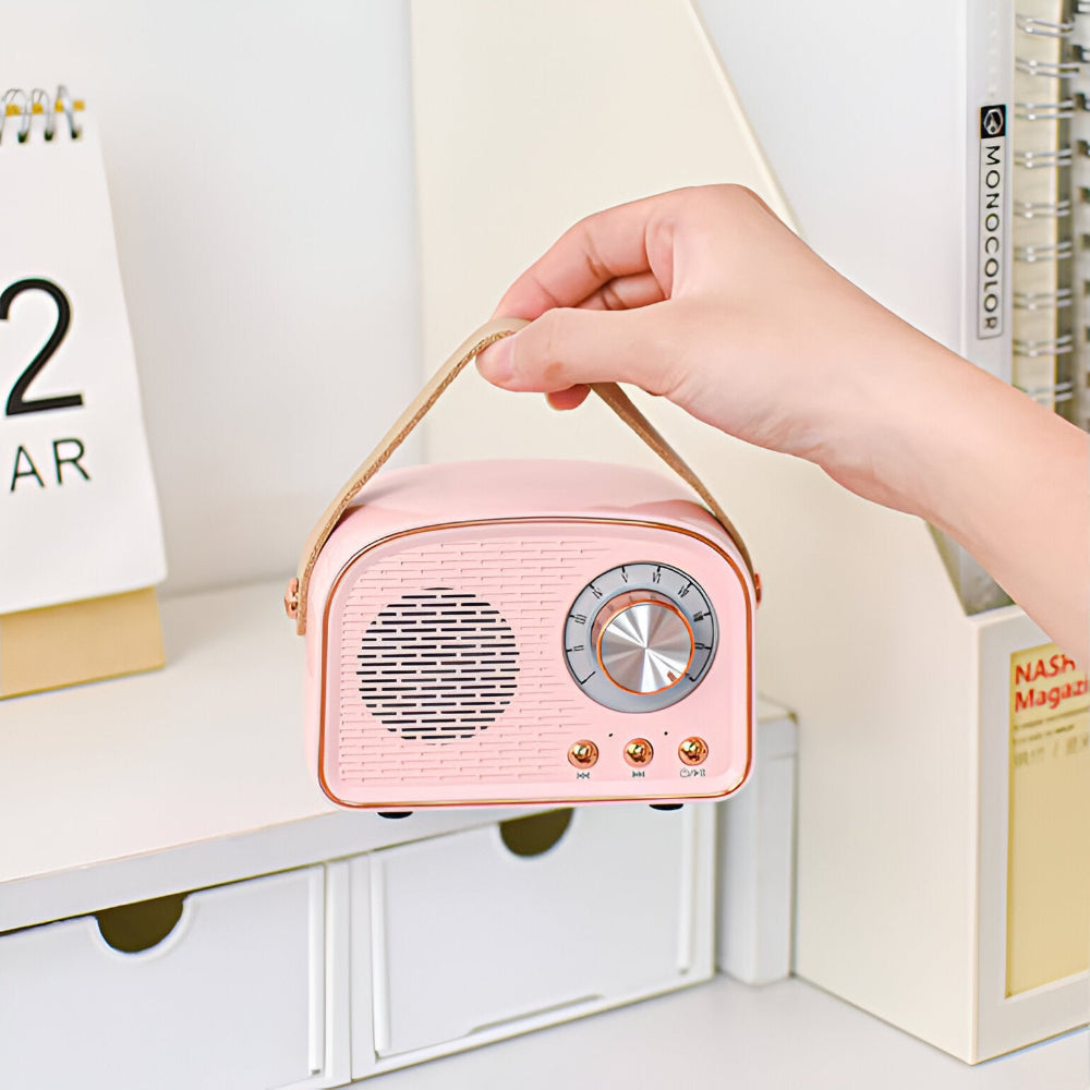 Klassisk Retro Bluetooth Högtalare - Stilig Trådlös Ljudsystem med Vintage Radio Estetik