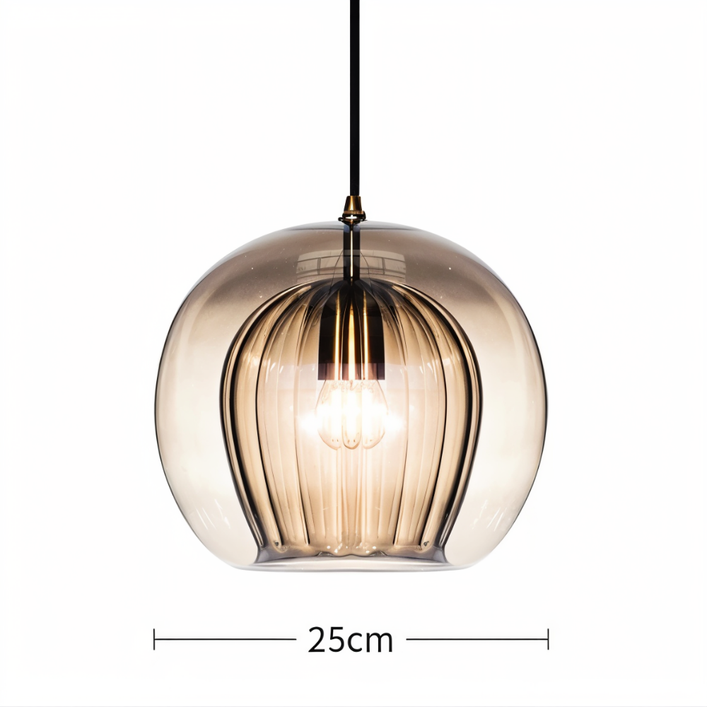 ClearLuxe Glas Pendellampa - Vintage Hänglampor Vardagsrum - Klotformad Lampa