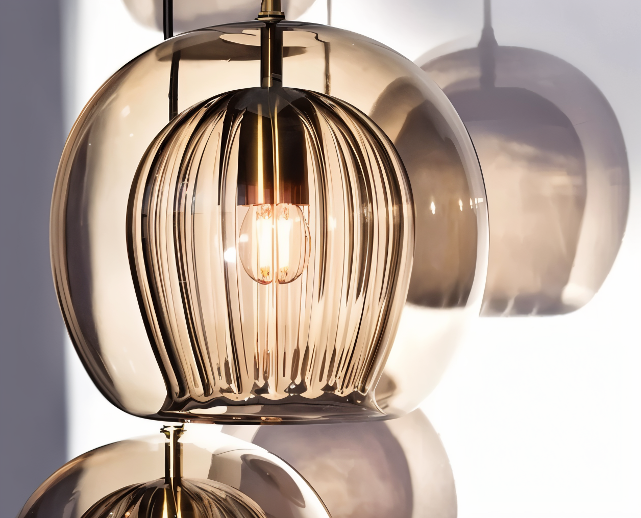 ClearLuxe Glas Pendellampa - Vintage Hänglampor Vardagsrum - Klotformad Lampa