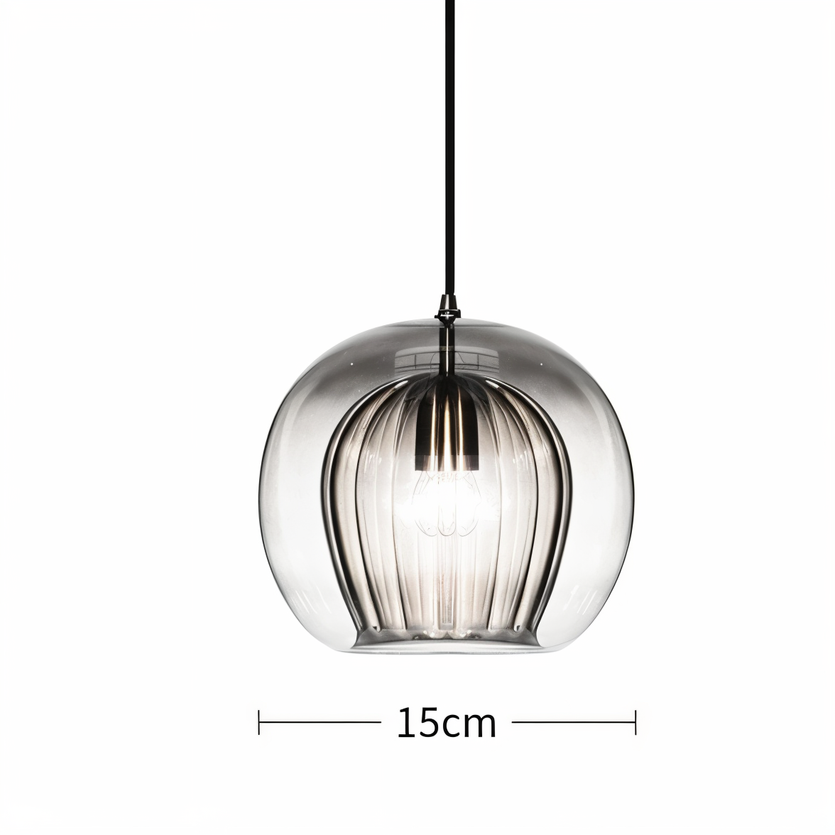 ClearLuxe Glas Pendellampa - Vintage Hänglampor Vardagsrum - Klotformad Lampa