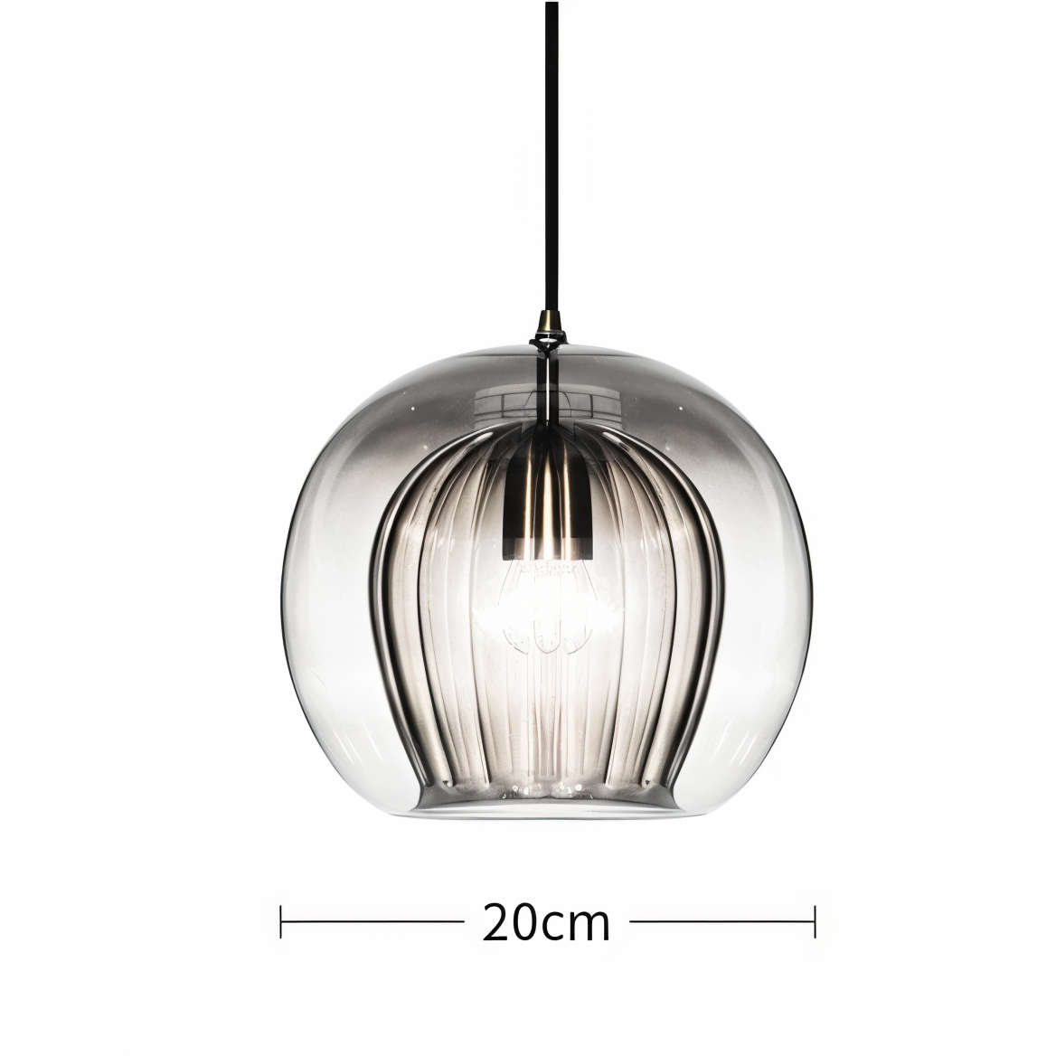 ClearLuxe Glas Pendellampa - Vintage Hänglampor Vardagsrum - Klotformad Lampa